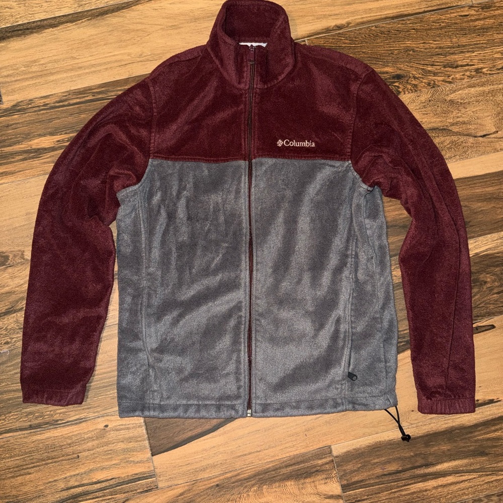 Columbia Maroon and Gray Fleece Jacket